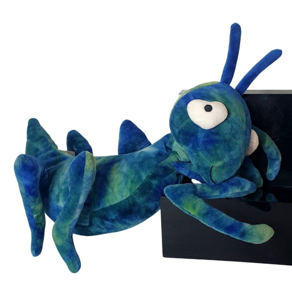 Praying Mantis Plush 16" Insect Green Blue Tie-Dye Soft Stuffed Animal Whimsical